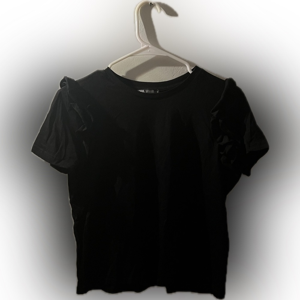 zara ruffle sleeve top